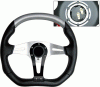 Universal 4 Car Option Steering Wheel - Technic Black & Silver - 350mm - SW-94159-BKS