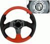 Universal 4 Car Option Steering Wheel - Type 2 Black & Red - 320mm - SW-94150-BKR