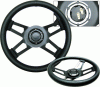 Universal 4 Car Option Steering Wheel - X type 4 Spoke Black - 350mm - SW-41043-BK