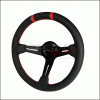 Universal Spec-D Deep Dish Steering Wheel - Leather - 330mm - SW-112RS-L-SD