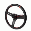 Universal Spec-D Dish Steering Wheel - PVC Leather - 340mm - SW-112RS-P-SD