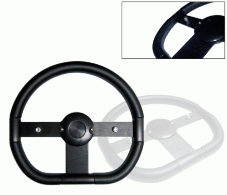 Mercedes  Universal 4 Car Option Steering Wheel - Tuner Black with Blue Stitch - 350mm - SW-94127A-BK-B