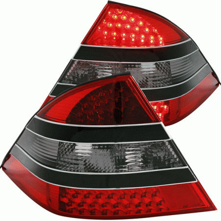 Mercedes  Mercedes-Benz S Class Anzo LED Taillights with Red Housing - Smoke Lens - Black Center Lens - 321118