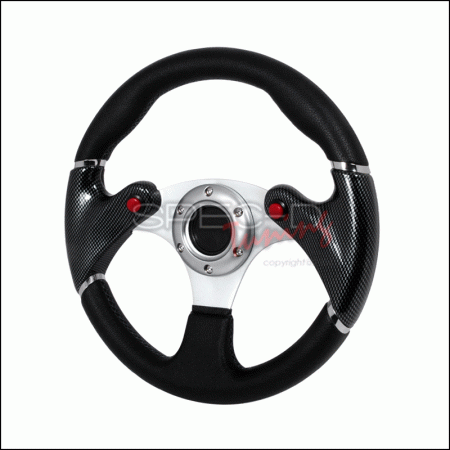 Mercedes  Universal Spec-D F16 Carbon Steering Wheel - 320mm - Black - SW-9410032-BK-BS