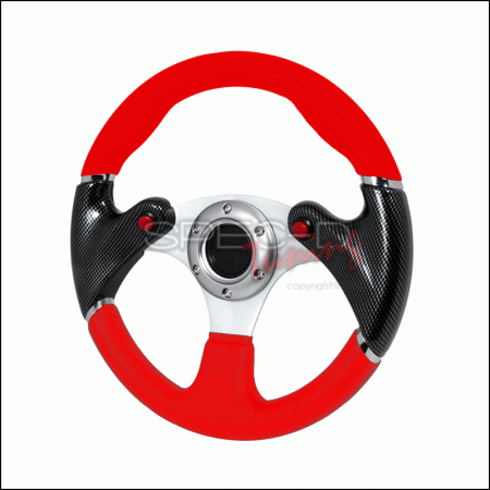 Mercedes  Universal Spec-D F16 Carbon Steering Wheel - 320mm - Black - SW-9410032-BKR