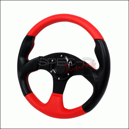 Mercedes  Universal Spec-D Type 2 Steering Wheel - 320mm - Black Red - SW-94150-BKR