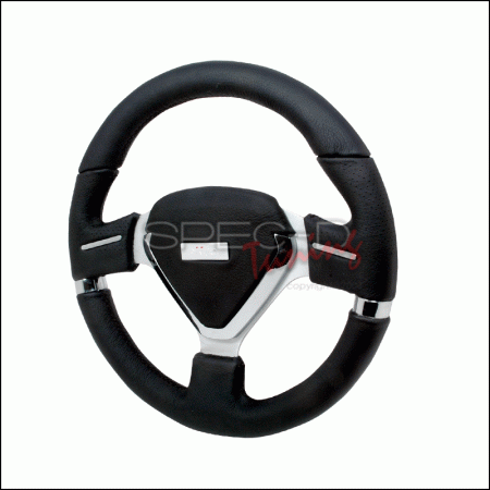 Mercedes  Universal Spec-D Evo Steering Wheel - 330mm - Leather - Black - SW-94163-BKL